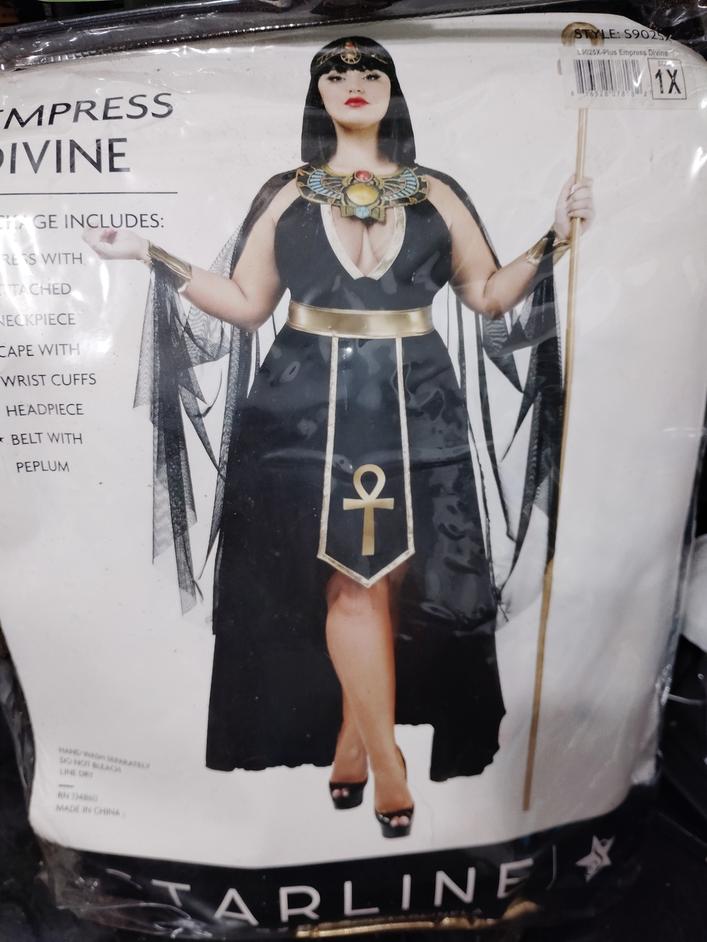 Empress Divine Cleopatra Halloween Costume Plus size 1X Up cycle Repair Project